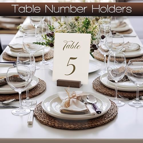 12 Pack Wood Place Card Holders Table Numbers for Events