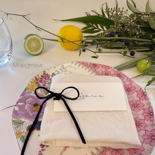 50 Pcs Place Cards with Velvet Ribbons for Wedding Events