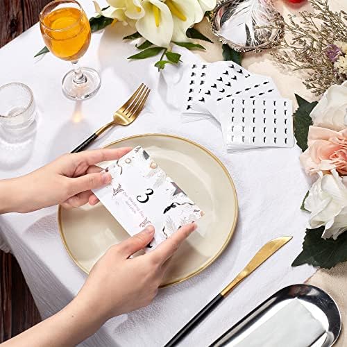 OLYCRAFT 2400pcs 4 Styles Black Meal Stickers for Place Cards