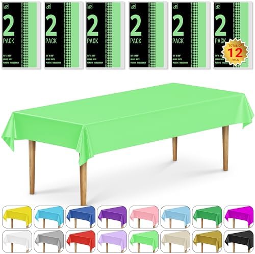 DecorRack 12 Pack Heavy-Duty Tablecloths - Lime Green
