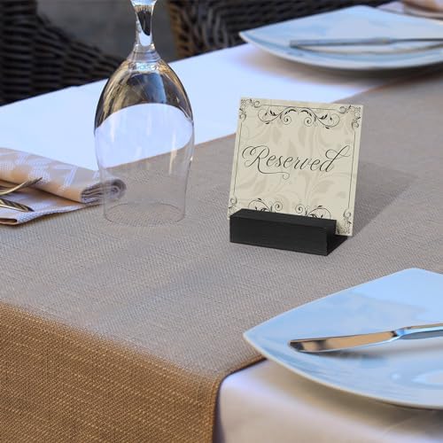 Zonon 12 Pcs Black Wooden Place Card Holders