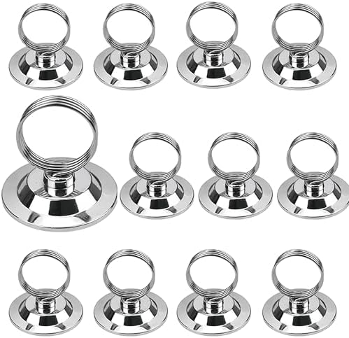 12PCS 2 Inch Silver Place Card Holders for Weddings