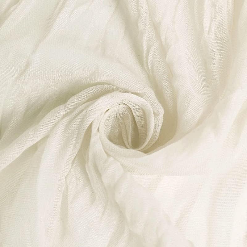 BalsaCircle 10 Foot Cream Cotton Cheesecloth Table Runner