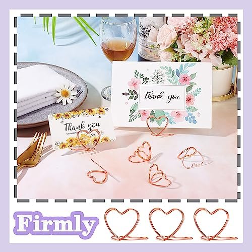 Cunglin Gold Heart Shape Place Card Holders 32 Pcs