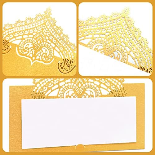 50 PCS Gold Tented Wedding Place Cards Blank Cardstock for Parties