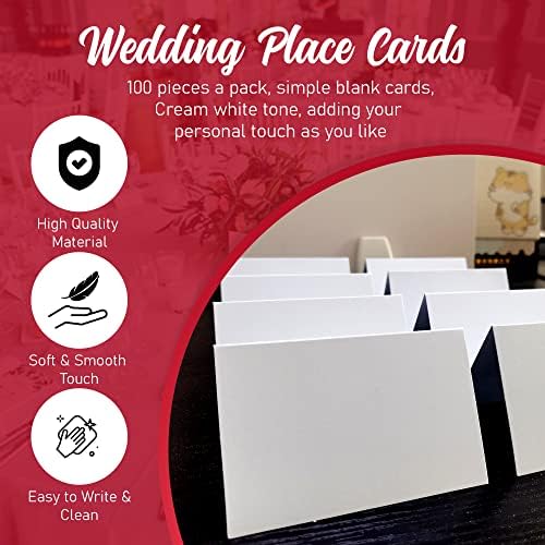 EVASTER Place Cards White Blank Pack of 100