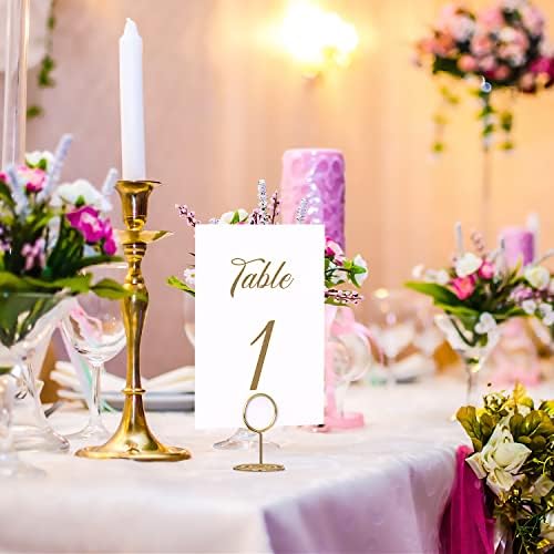 10 Pack Gold Table Number Holders for Events