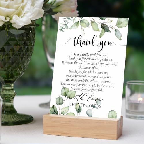 Chinco 100pcs Eucalyptus Place Cards for Wedding Reception
