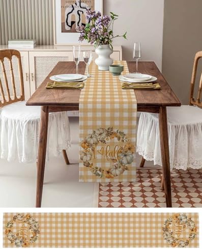 Fall Thanksgiving Pumpkin Berry Garland Table Runner 48 Inches