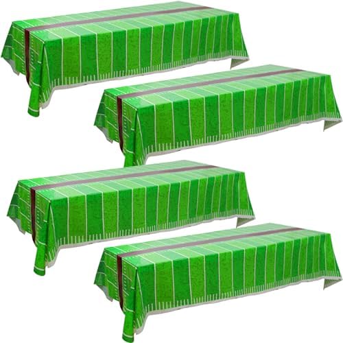 Erweicet Plastic Football Field Tablecloth 4 Pack
