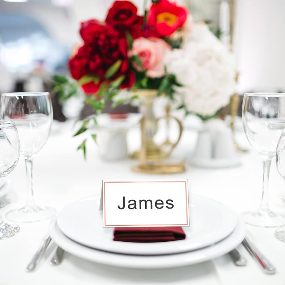 KiDEPOCH Place Cards with Rose Gold Border 100 Pack