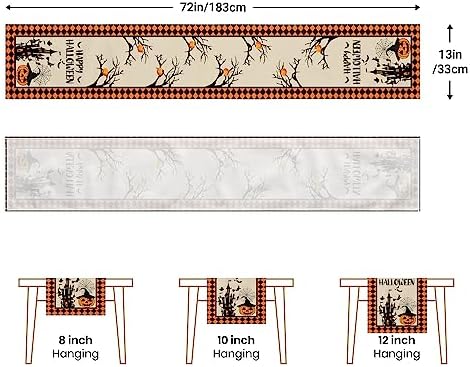 Anragon Pumpkin Table Runner Halloween Decor 72 Inches Long