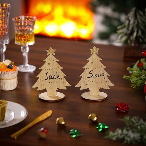 Cholemy 12 Piece Christmas Tree Place Card Holders