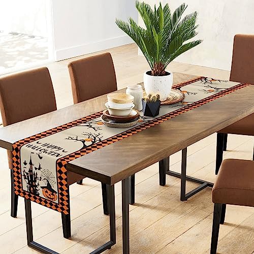 Anragon Pumpkin Table Runner Halloween Decor 72 Inches Long