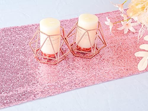 ShinyBeauty 12x72-Inch Fuchsia Pink Sequin Table Runner