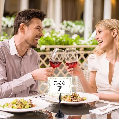 12 Pcs Table Number Holders with Alligator Clip Black
