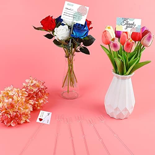 CCINEE 100pcs Clear Plastic Floral Pick Holders 9 Inches