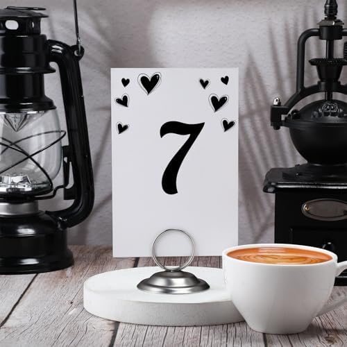 24 Pcs Metal Table Number Holders Matte Nickel