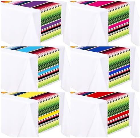 Preboun 6 Pcs Plastic Mexican Table Runner Fiesta Decor