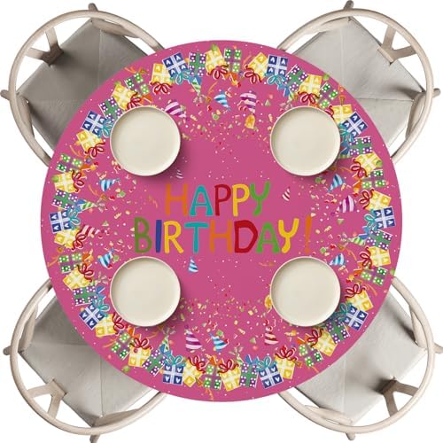Horaldaily Birthday Tablecloth for 45-56 Round Table