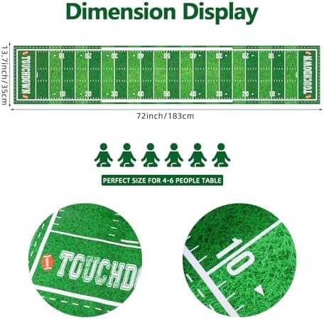 Football Themed Table Runner for Birthday Parties and Game Days