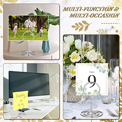 100 Mini Place Card Holders - 2 Inch Silver Table Number Stands