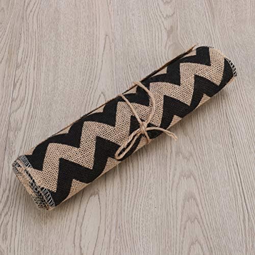Elegant Dining Table Runners 275x30cm Burlap Linen Wave Pattern