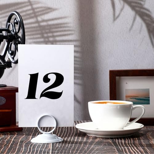 24 Pcs White Metal Table Number Holders for Events