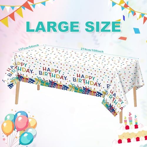 3 Pcs Plastic Tablecloth for Birthday Parties
