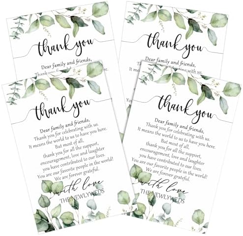 Chinco 100pcs Eucalyptus Place Cards for Wedding Reception