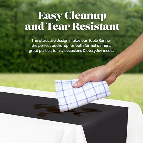Dark Grey 6 Pack Premium Disposable Table Runner 14 x 108 Inch