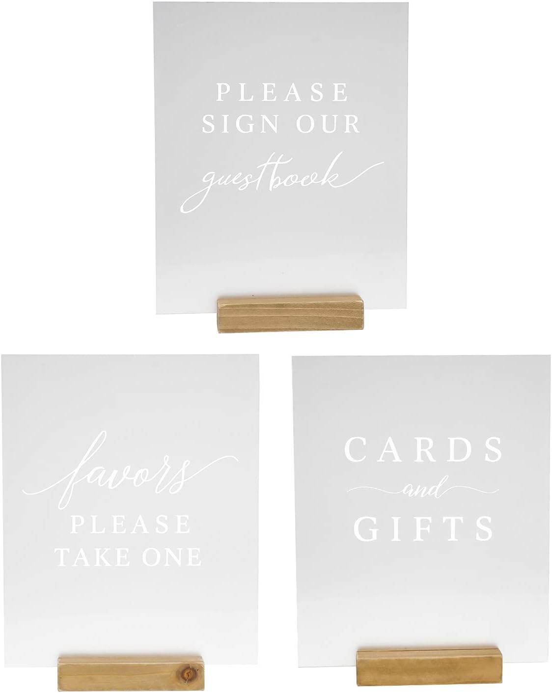 Hanna Roberts Set of 3 Wedding Signs with Holder