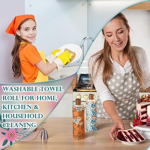 Redbaker 30 Pcs Reusable Cotton Towel Rolls with Cardboard
