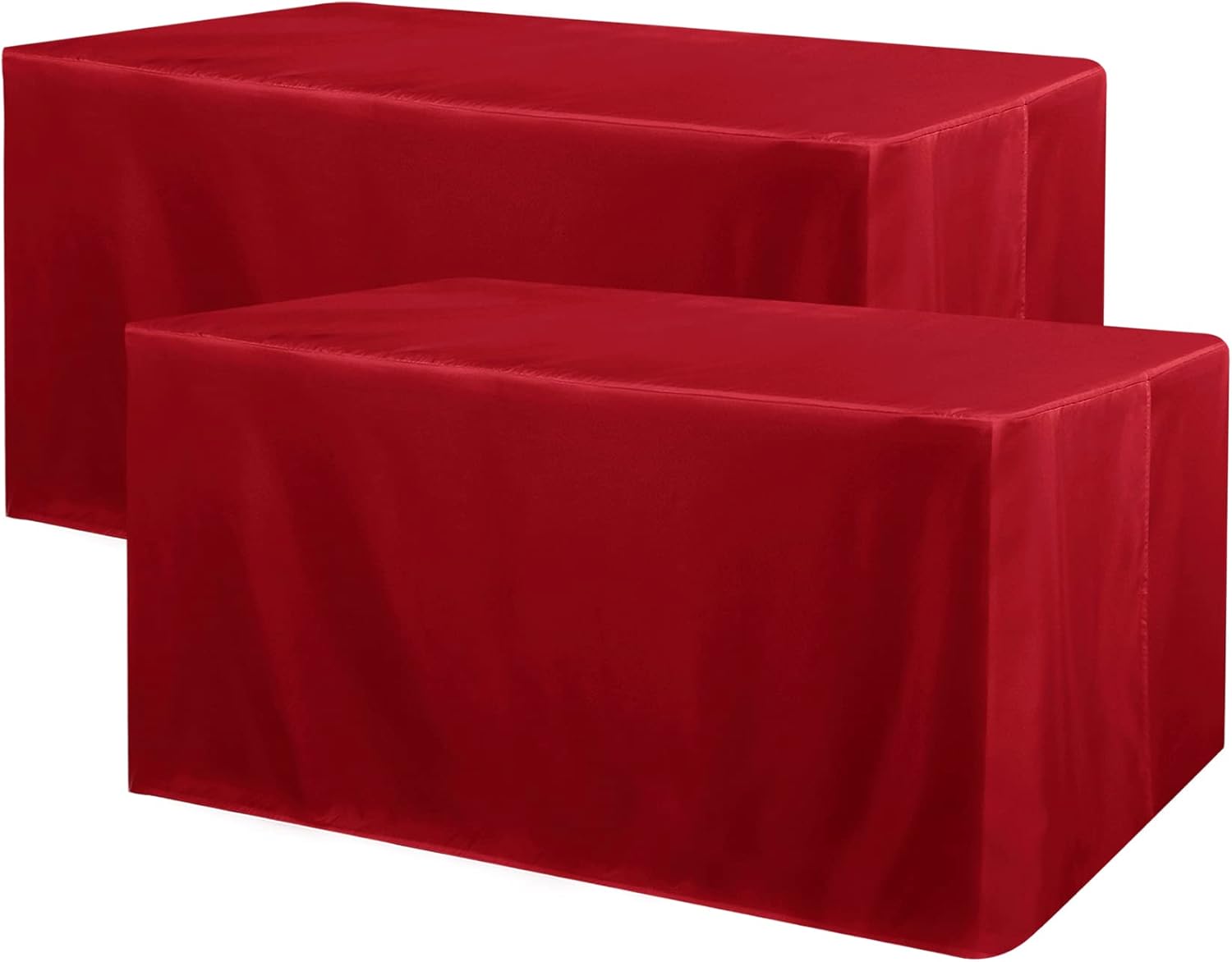 Obstal 2 Pack 6FT Red Tablecloths for Folding Tables