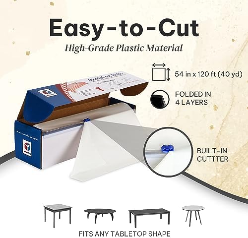 Amatra All-Purpose Plastic Table Cover Roll 54x120