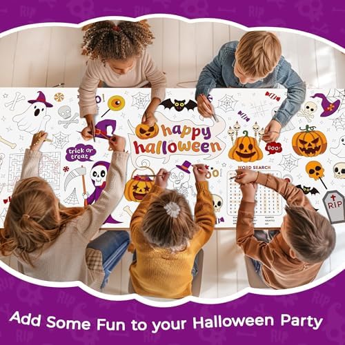 1 Pack Halloween Coloring Tablecloth for Kids