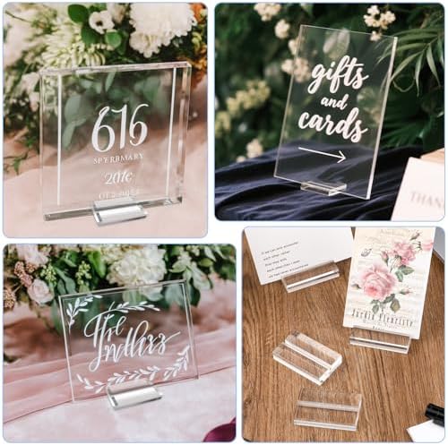 12 PCS Clear Acrylic Place Card Holders for Table