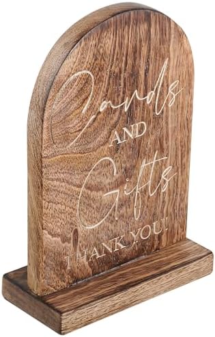 Wooden Cards and Gifts Sign with Stand 5x7 Black Wedding Sign