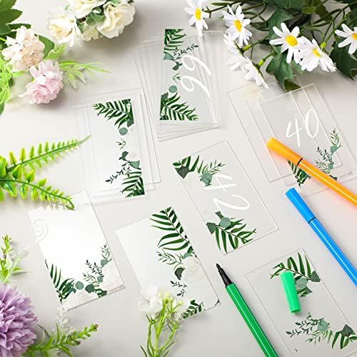 Chunful 120 Pcs Clear Acrylic Place Cards for Wedding DIY Table Setting