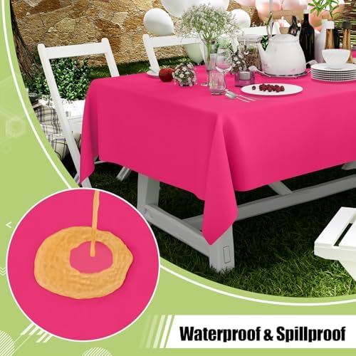 Smiry Disposable Table Cloth 10 Pack Hot Pink 54x108 Inch