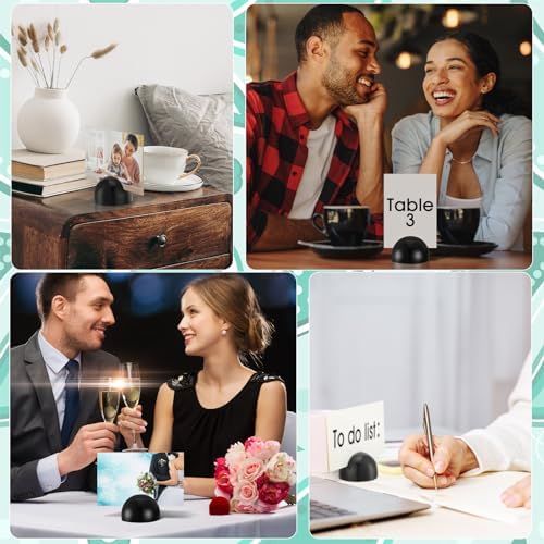 Geyoga 50 Pcs Black Round Place Card Holders