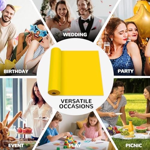 100 Ft X 54 Inch Plastic Table Cloth Roll Yellow