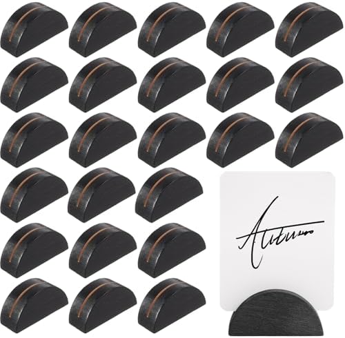 24 Pcs Black Wooden Table Name Holders