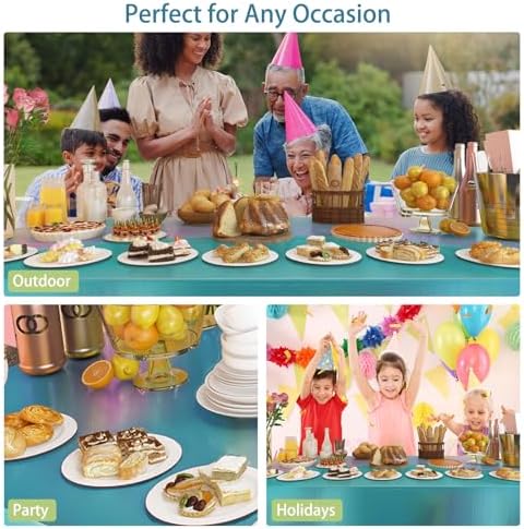 4 Pack Iridescent Plastic Tablecloths for Rectangle Tables