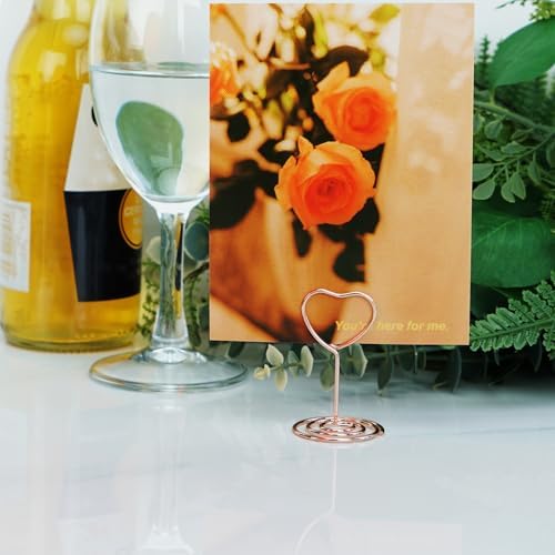 20pcs Rose Gold Heart Shape Place Card Holders