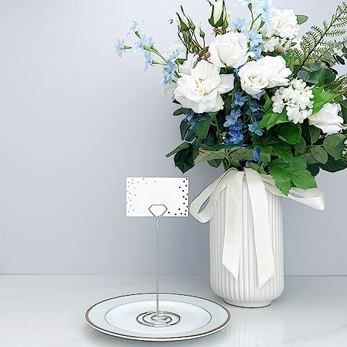 12Pcs Diamond Place Card Holder with Silver Dots