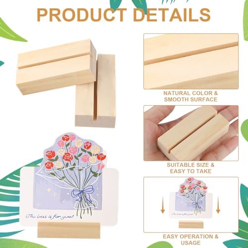 15PCS Wooden Place Card Holder for Tables and Events