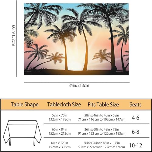 TKS MITLAN Tropical Tablecloth 60x84 Inch Rectangle Dinner Party Decor