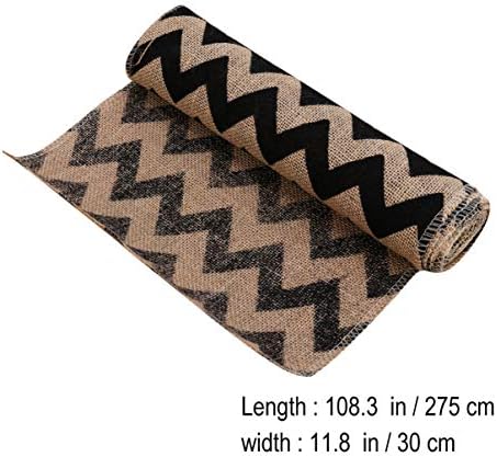 Elegant Dining Table Runners 275x30cm Burlap Linen Wave Pattern