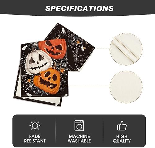 Artoid Mode Black Pumpkins Spider Web Halloween Table Runner 13x72 Inch